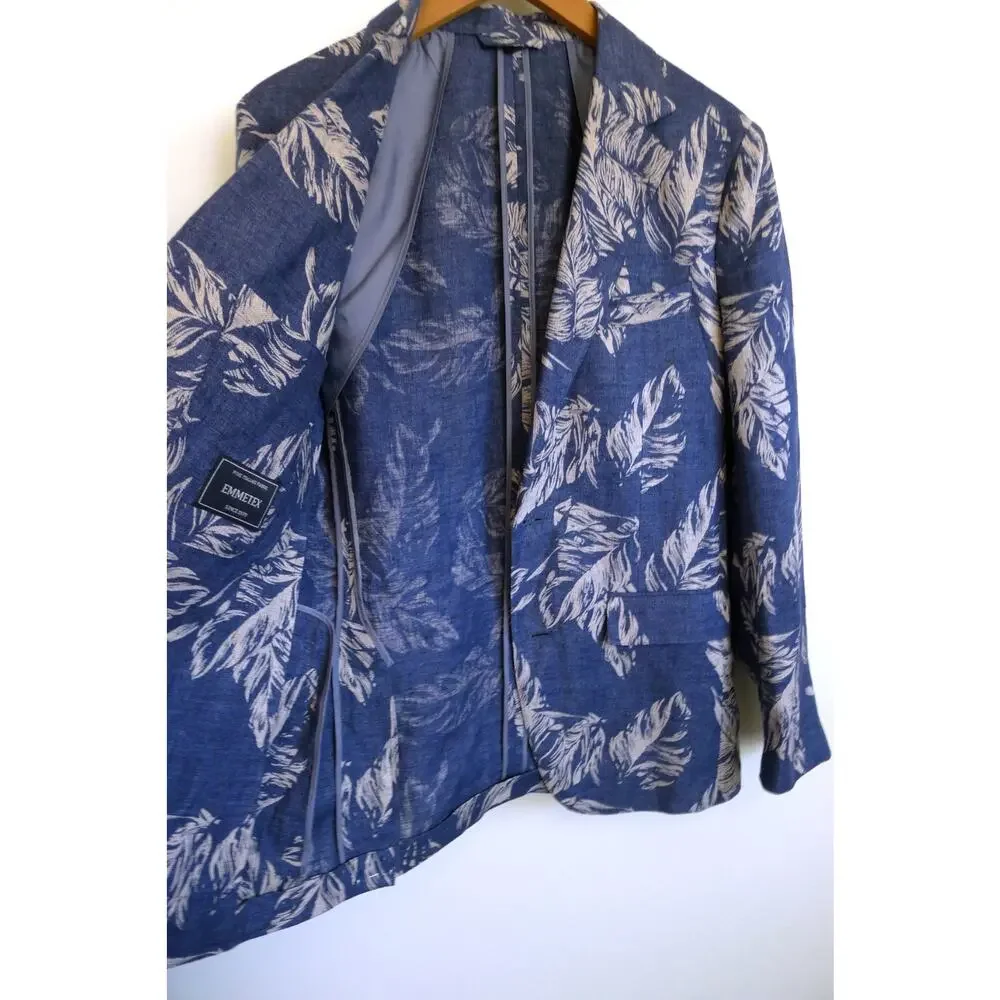 BONOBOS Unconstructed Slim Fit Floral Italian Linen Blazer Jacket Saks 38R $500